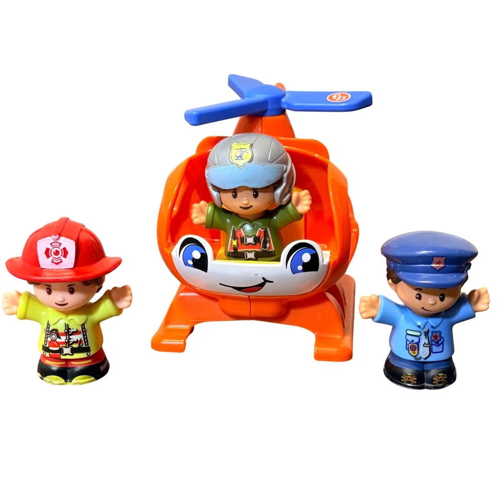 Fisher Price Little People First Responders Heros Helicopter Figures Set, 4 pc